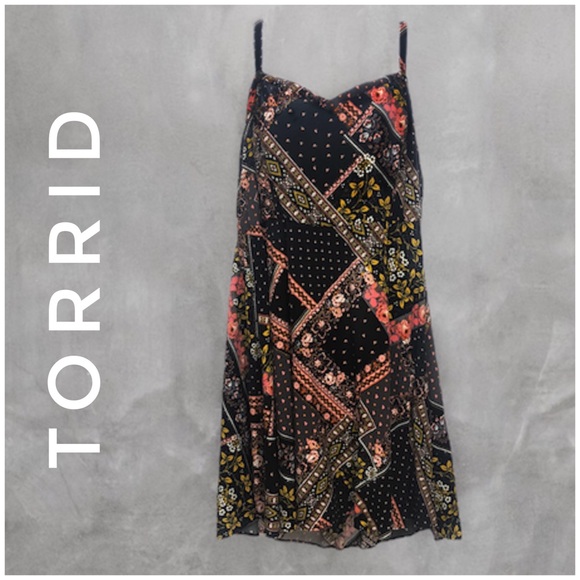 torrid Dresses & Skirts - Torrid summer rayon black floral dress